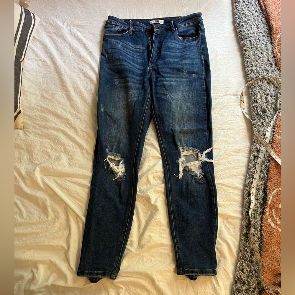 Wild Oak Boutique Dogma Distressed Blue Jeans